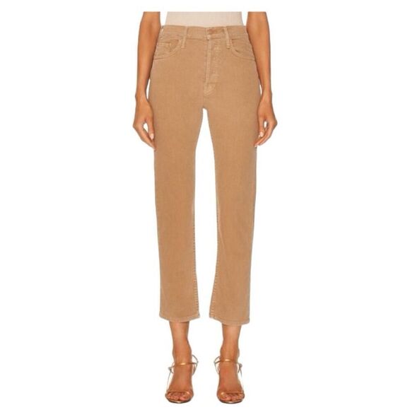 Mother The Tomcat Tan Button Fly Women's Jeans Size 25 Classic Neutral Cropped - Picture 1 of 16